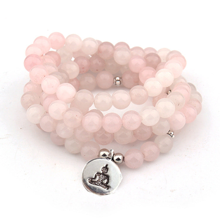 Natural Stone Powder Crystal Yoga Bracelet