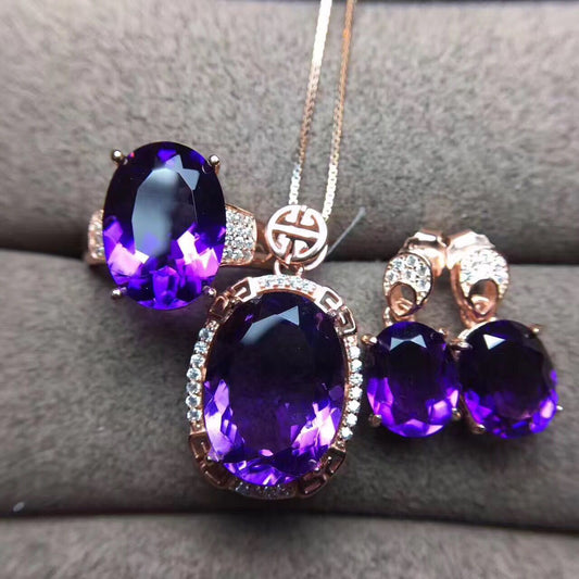 Elegant Amethyst Set Boutique Amethyst Inlaid Crystals