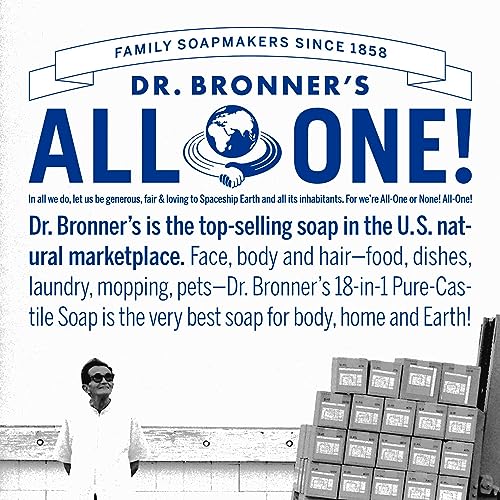 Dr. Bronner's - Pure-Castile Liquid Soap (Peppermint, 8 Ounce) - Made with Organic Oils, 18-in-1 Uses: Face, Body, Hair, Laundry, Pets and Dishes, Concentrated, Vegan, Non-GMO