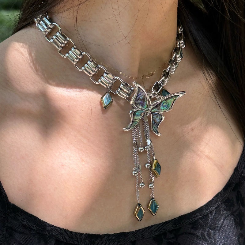 Chinese Punk Butterfly Light Luxury Necklace