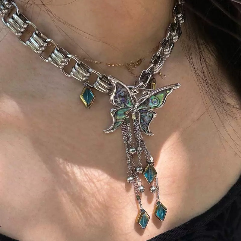 Chinese Punk Butterfly Light Luxury Necklace