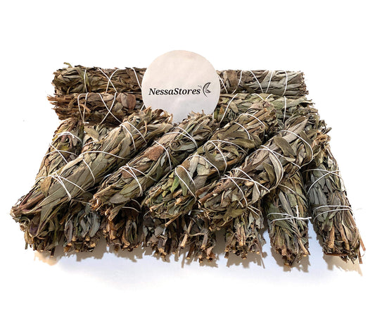 NESSASTORES - Black Sage Smudge Incense 4"-5" Bundle #JC-147 (5 pcs)