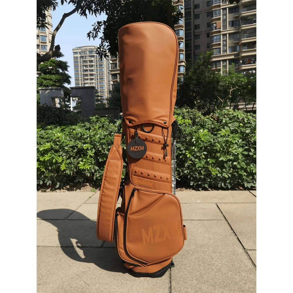 2024 Golf Bag Korean Style Multi-Fuction Waterpoof Golf Caddy Bag Ultra-light High Quality Leather and Fabric Golf Club Bag