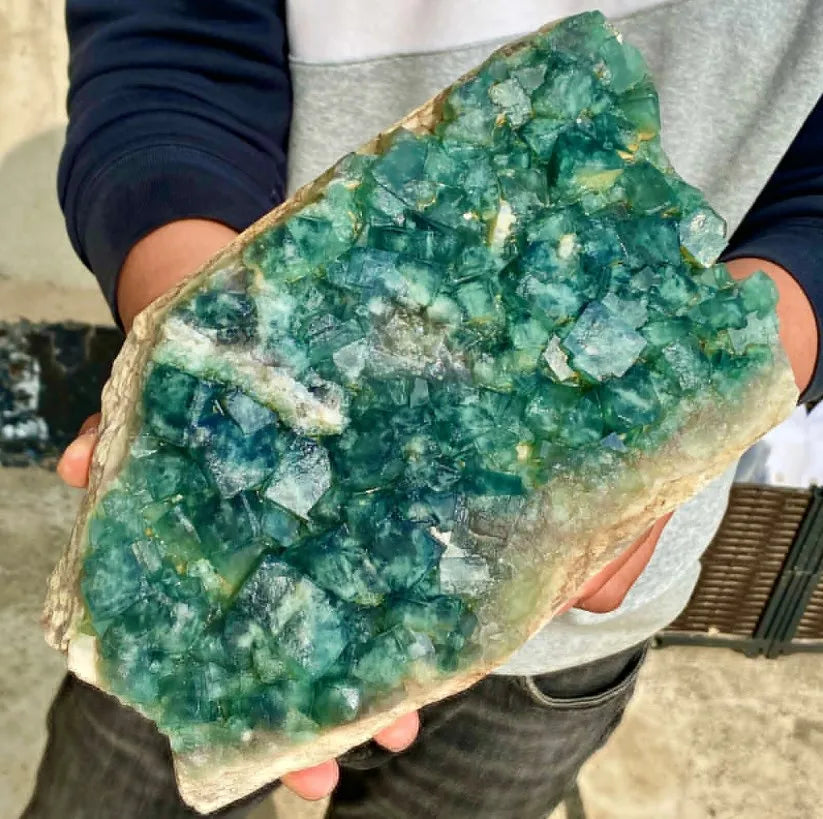 Natural Raw Crystal Stone Unpolished Green Fluorite Rough Rock Oblique Cube Cluster Crystals Reiki Decor