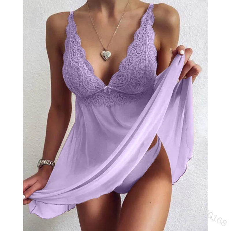 L-5xl Plus Women's Satin Silk Nightdress