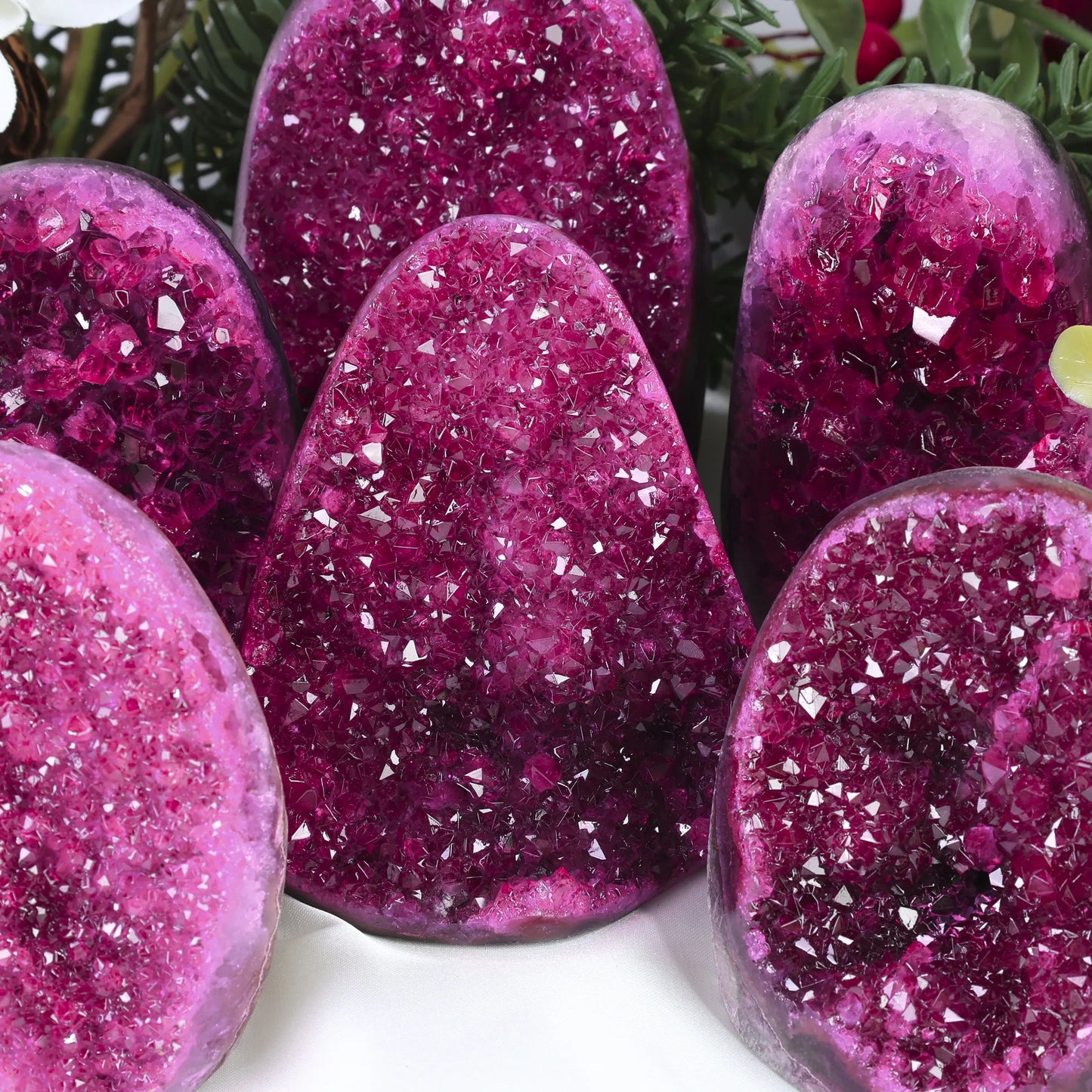 Rose Red Crystal Quartz Cluster - High-Quality Rough Stone With Pink Base, Perfect For Home & Office Decor,Ideal Gift