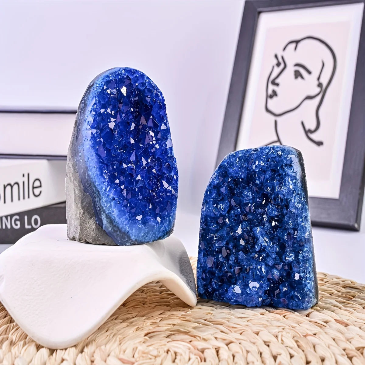 Stunning Uruguayan Blue Crystal Cluster - High-Quality Quartz Geode for Home & Office Decor, Unique Gift Idea