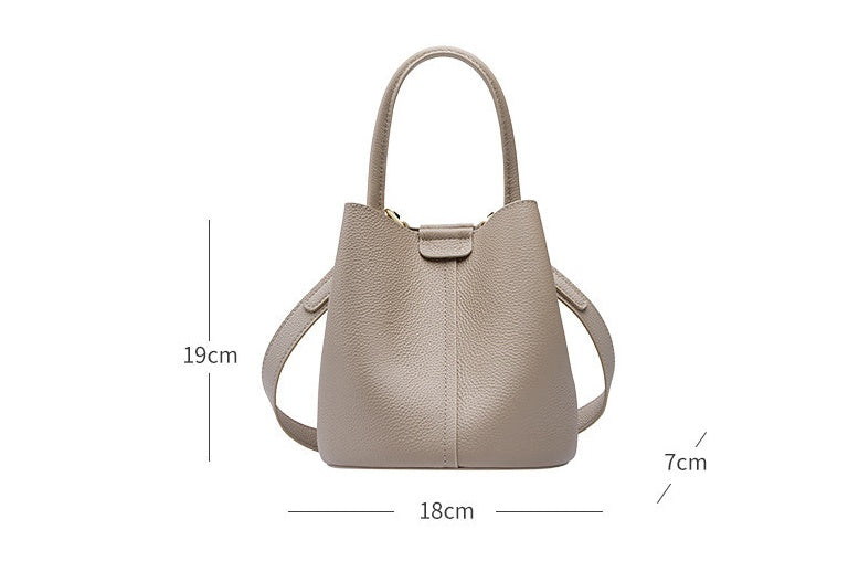 Female Crossbody Genuine Leather Cross Body Bucket Bag