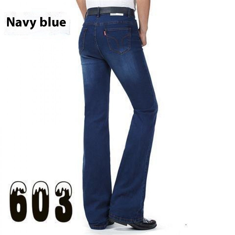 Men's Flared Pants Elastic Denim